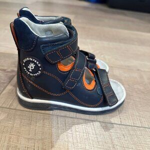 PRINCEPARD ORTHOPEDIC SANDALS FOR KIDS BLUE AND ORANGE SIZE 24 US 8